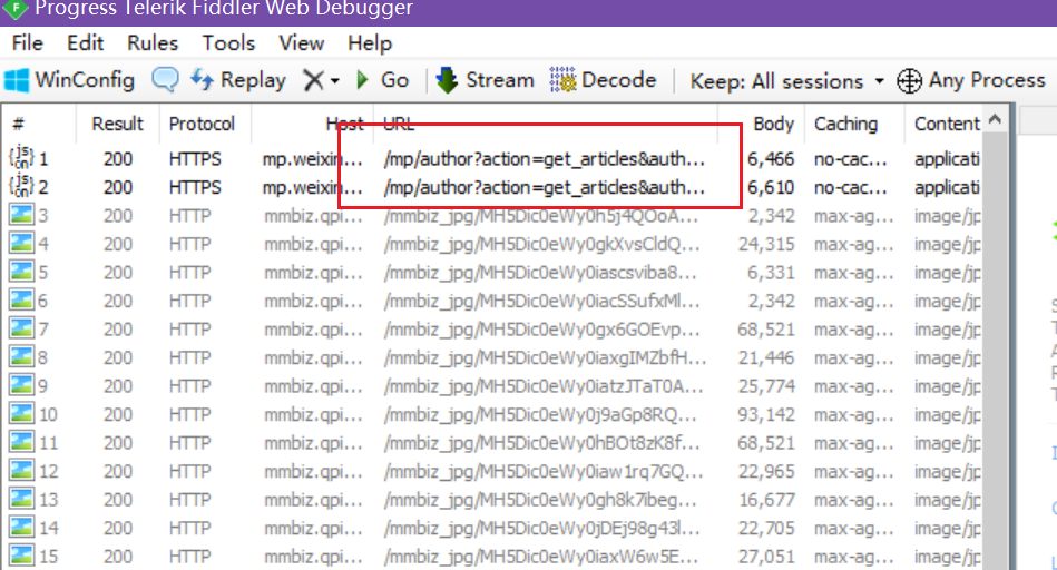 https://valuetodays.github.io/statics/images/blog/2022-07-29-wxmap_fiddler/wxmp_1_requests_in_fiddler.png