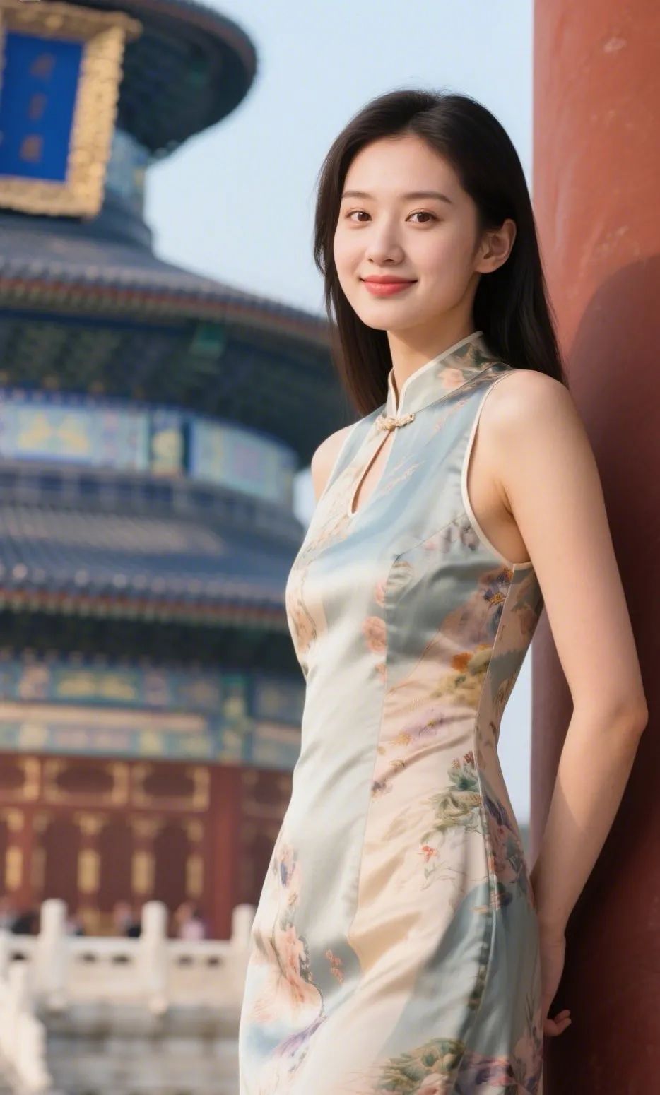 美女壁纸||国风旗袍美女，身材玲珑有致